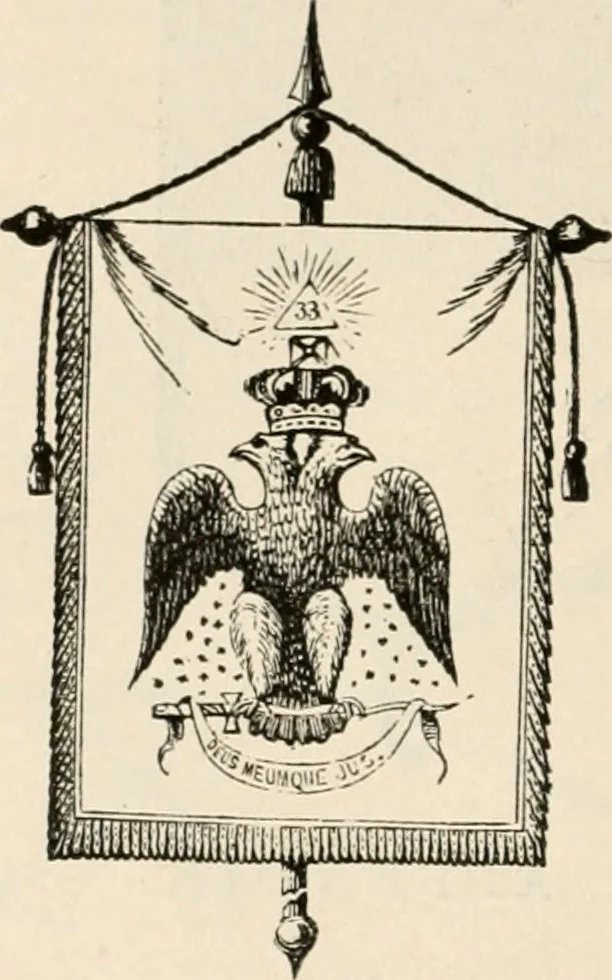 An illustration from The book of the ancient and accepted Scottish rite of freemasonry : containing instructions in all the degrees from the third to the thirty-third, and last degree of the rite : together with ceremonies of inauguration ... etc., 1914, leaf 509