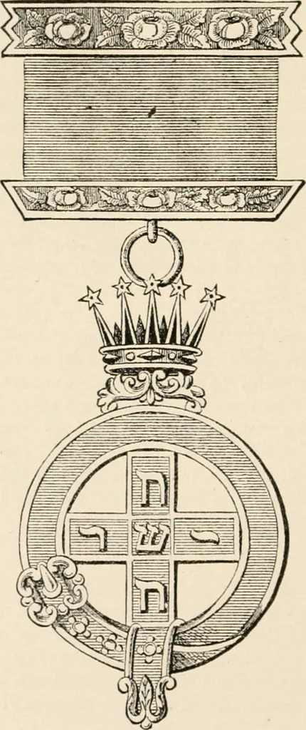 An illustration from The book of the ancient and accepted Scottish rite of freemasonry : containing instructions in all the degrees from the third to the thirty-third, and last degree of the rite : together with ceremonies of inauguration ... etc., 1914, leaf 545
