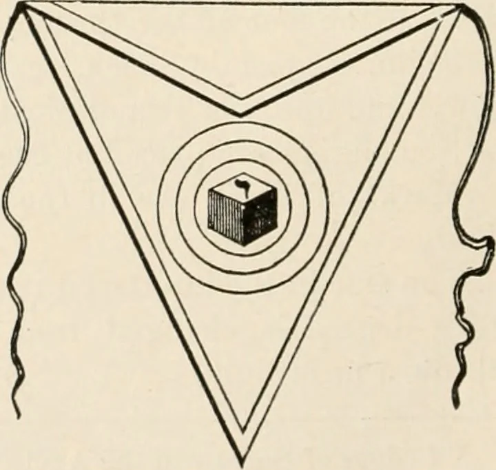 An illustration from The book of the ancient and accepted Scottish rite of freemasonry : containing instructions in all the degrees from the third to the thirty-third, and last degree of the rite : together with ceremonies of inauguration ... etc., 1914, leaf 63