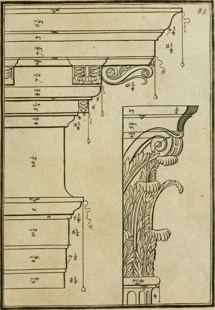 An illustration from The first book of architecture, 1733, leaf 102