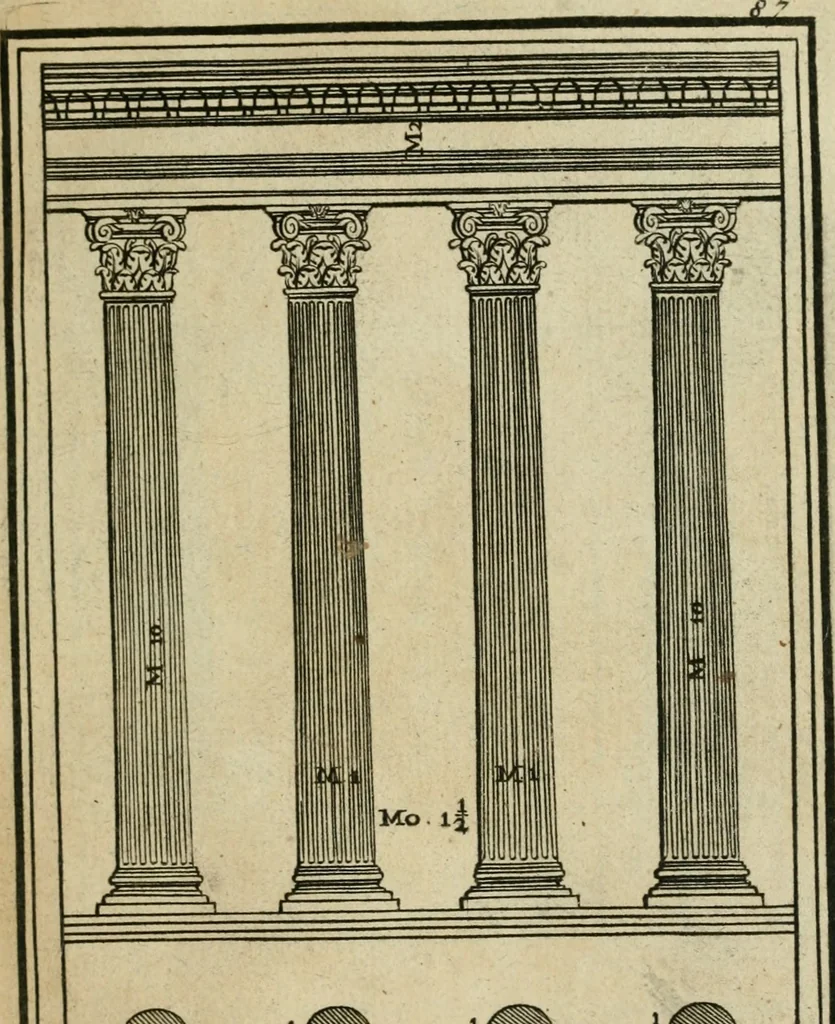 An illustration from The first book of architecture, 1733, leaf 104