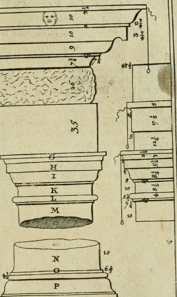 An illustration from The first book of architecture, 1733, leaf 52