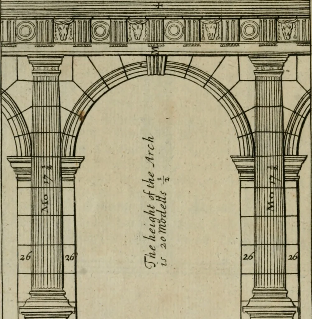 An illustration from The first book of architecture, 1733, leaf 55