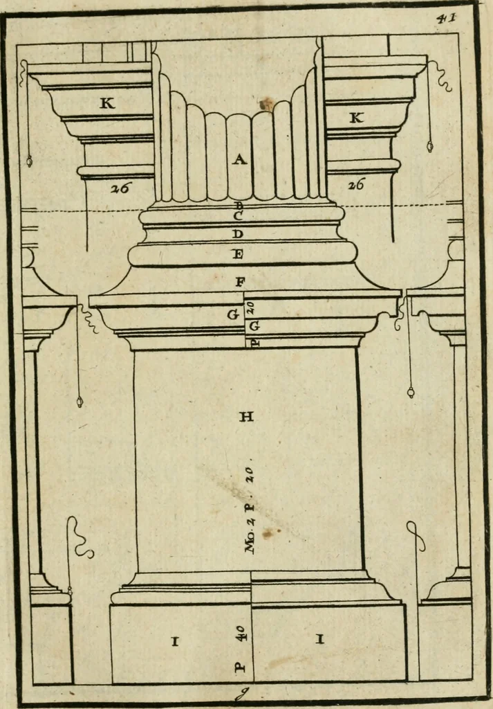 An illustration from The first book of architecture, 1733, leaf 58