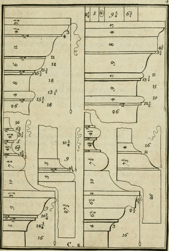 An illustration from The first book of architecture, 1733, leaf 60