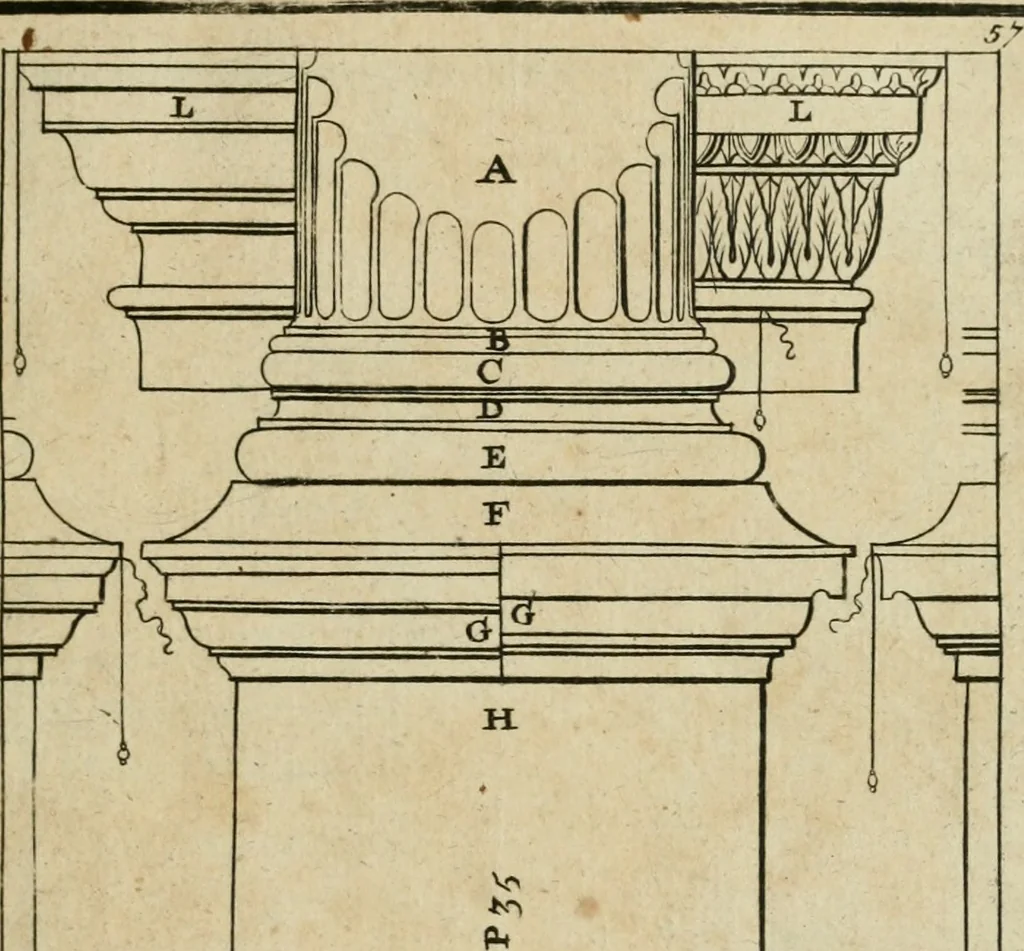 An illustration from The first book of architecture, 1733, leaf 74
