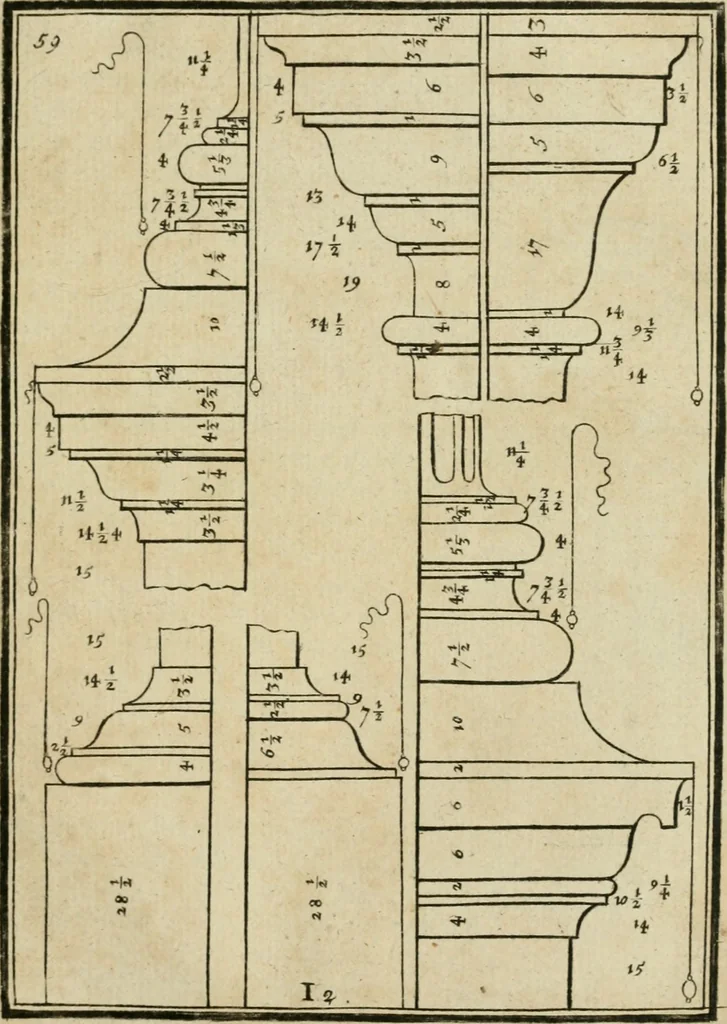 An illustration from The first book of architecture, 1733, leaf 76