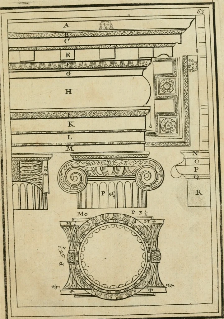 An illustration from The first book of architecture, 1733, leaf 80