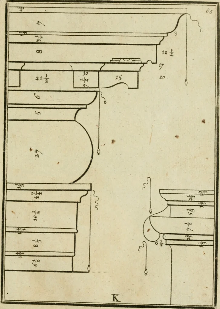 An illustration from The first book of architecture, 1733, leaf 82