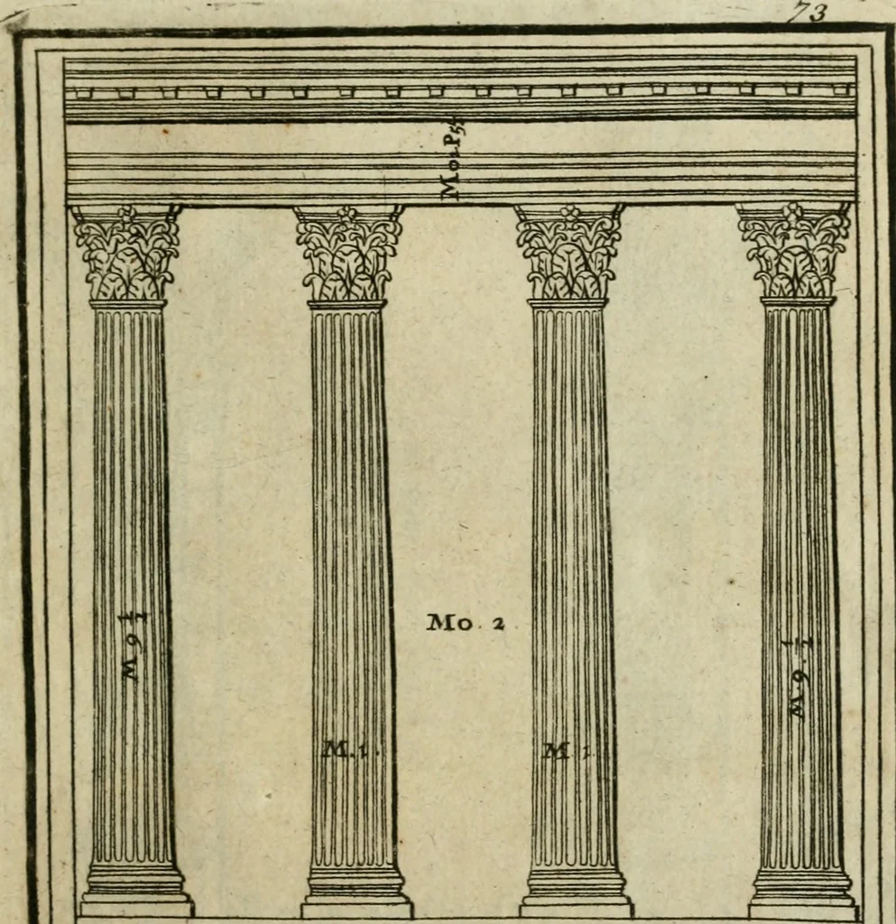 An illustration from The first book of architecture, 1733, leaf 90