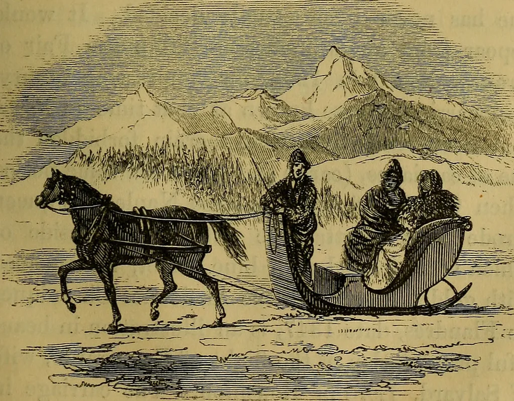 An illustration from The Book of carriages; or, A short account of modes of conveyance, from the earliest periods to the present time, 1853, leaf 142