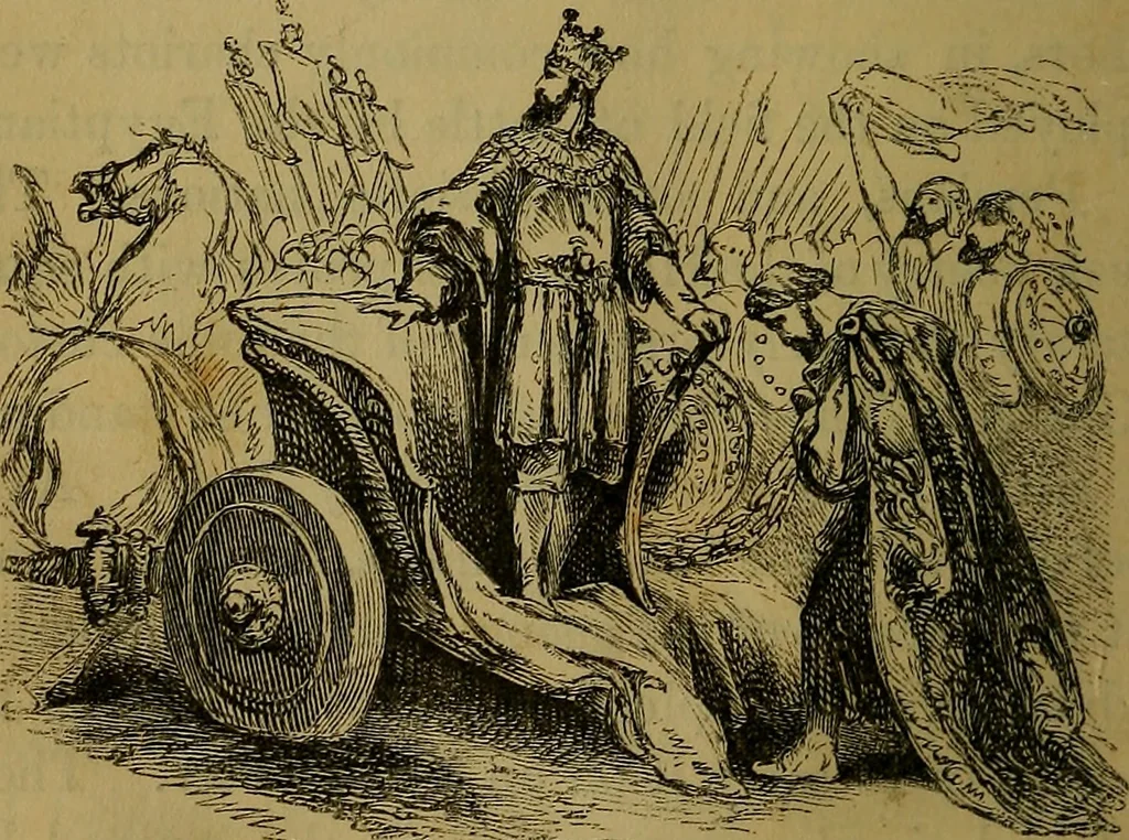An illustration from The Book of carriages; or, A short account of modes of conveyance, from the earliest periods to the present time, 1853, leaf 19