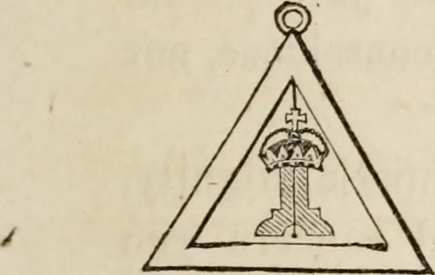 An illustration from The book of the chapter : or, Monitorial instructions, in the degrees of mark, past and most excellent master, and the holy Royal arch, 1865, leaf 222