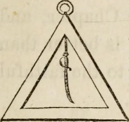 An illustration from The book of the chapter : or, Monitorial instructions, in the degrees of mark, past and most excellent master, and the holy Royal arch, 1865, leaf 230