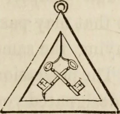 An illustration from The book of the chapter : or, Monitorial instructions, in the degrees of mark, past and most excellent master, and the holy Royal arch, 1865, leaf 230