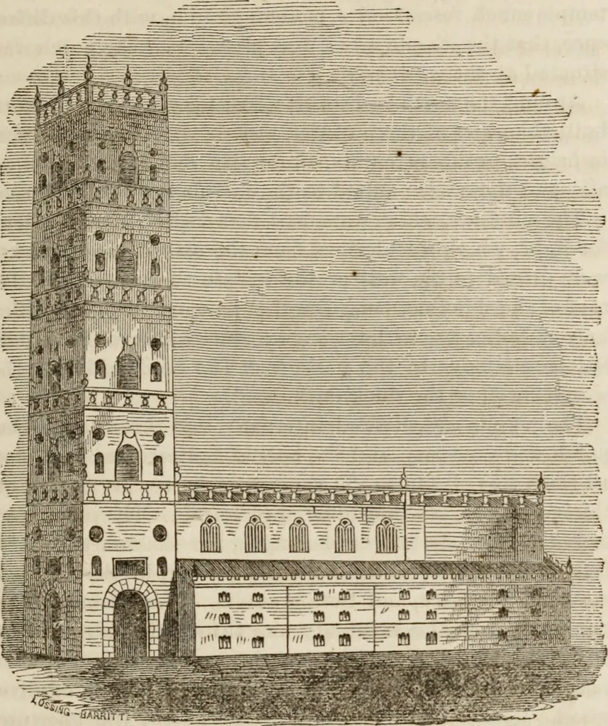 An illustration from The book of the chapter : or, Monitorial instructions, in the degrees of mark, past and most excellent master, and the holy Royal arch, 1865, leaf 74