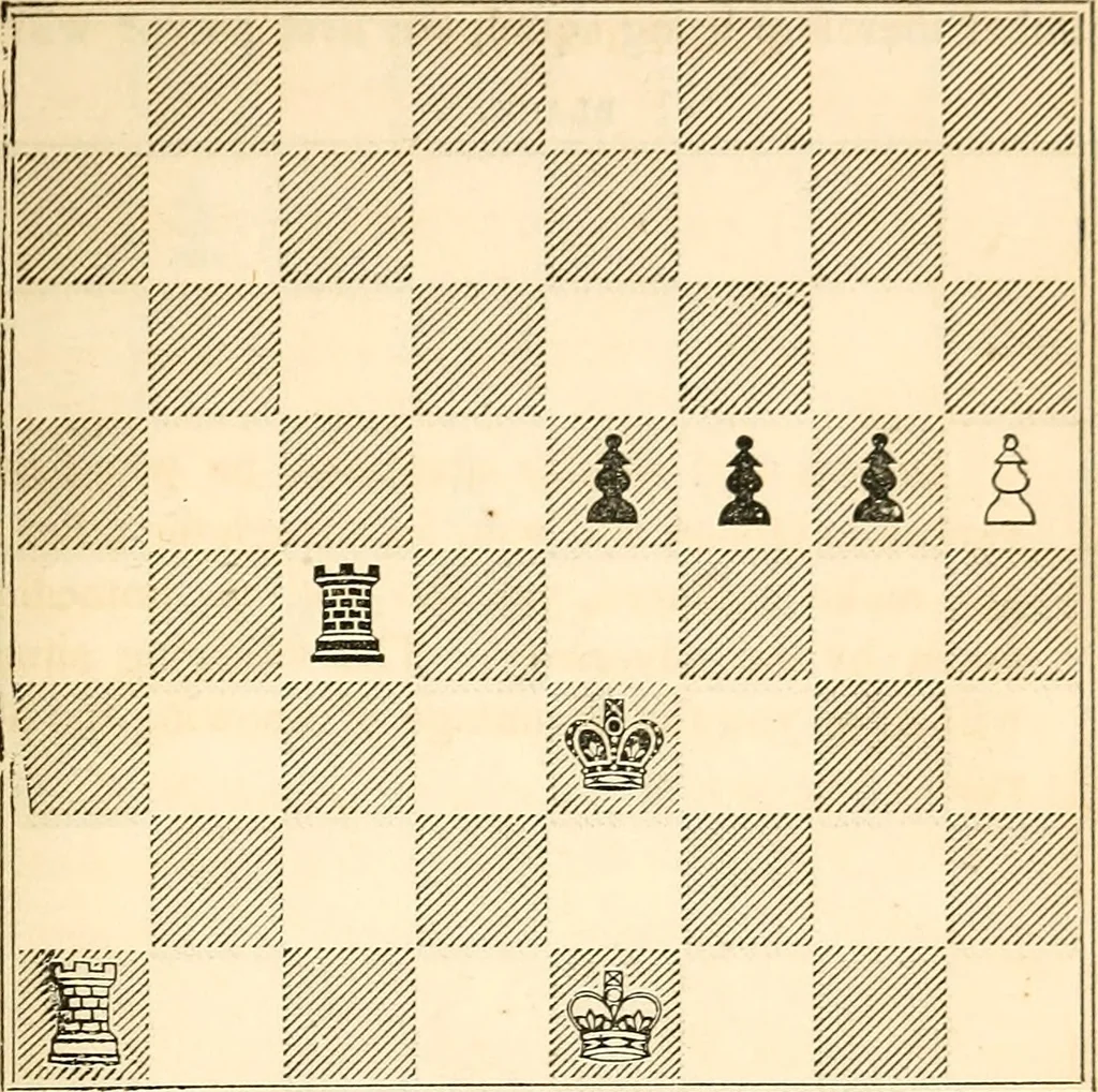 An illustration from The book of chess: containing the rudiments of the game, and elementary analyses of the most popular openings ; exemplified in games actually played by the greatest masters; including Staunton's analysis of the king's and queen's gambits, numerous positions and problems on diagrams, both original and selected; also a series of chess tales, with illustrations engraved from original designs ; the whole extracted and translated from the best sources, 1857, leaf 102