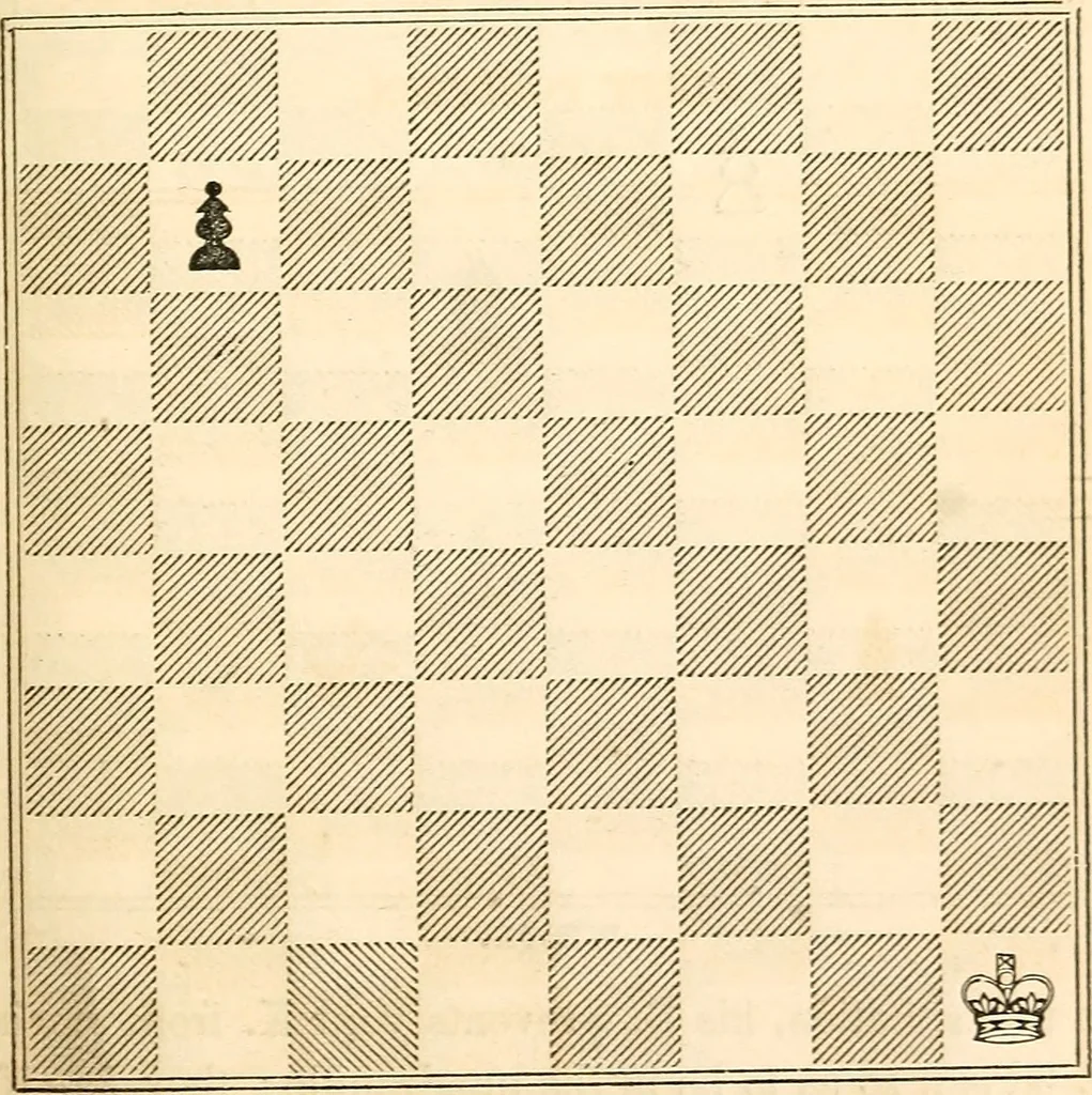 An illustration from The book of chess: containing the rudiments of the game, and elementary analyses of the most popular openings ; exemplified in games actually played by the greatest masters; including Staunton's analysis of the king's and queen's gambits, numerous positions and problems on diagrams, both original and selected; also a series of chess tales, with illustrations engraved from original designs ; the whole extracted and translated from the best sources, 1857, leaf 112