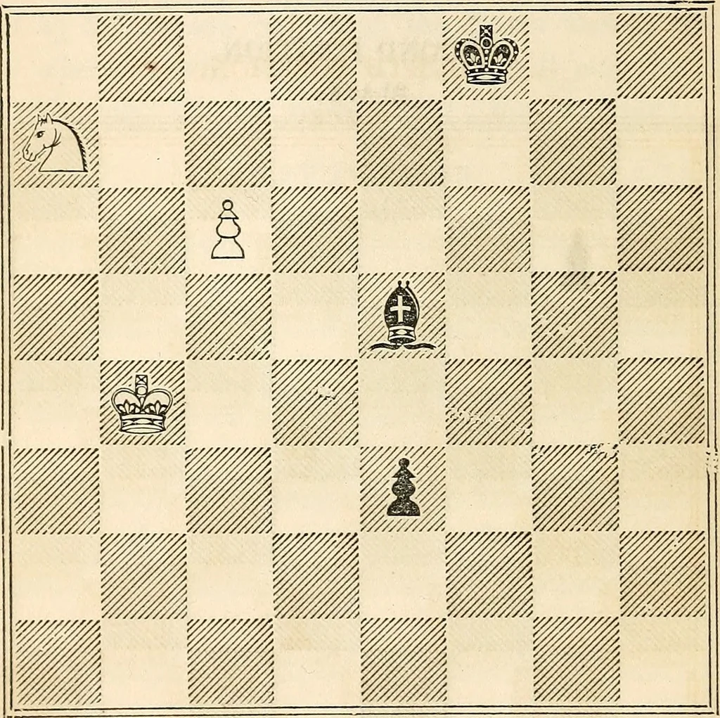 An illustration from The book of chess: containing the rudiments of the game, and elementary analyses of the most popular openings ; exemplified in games actually played by the greatest masters; including Staunton's analysis of the king's and queen's gambits, numerous positions and problems on diagrams, both original and selected; also a series of chess tales, with illustrations engraved from original designs ; the whole extracted and translated from the best sources, 1857, leaf 113