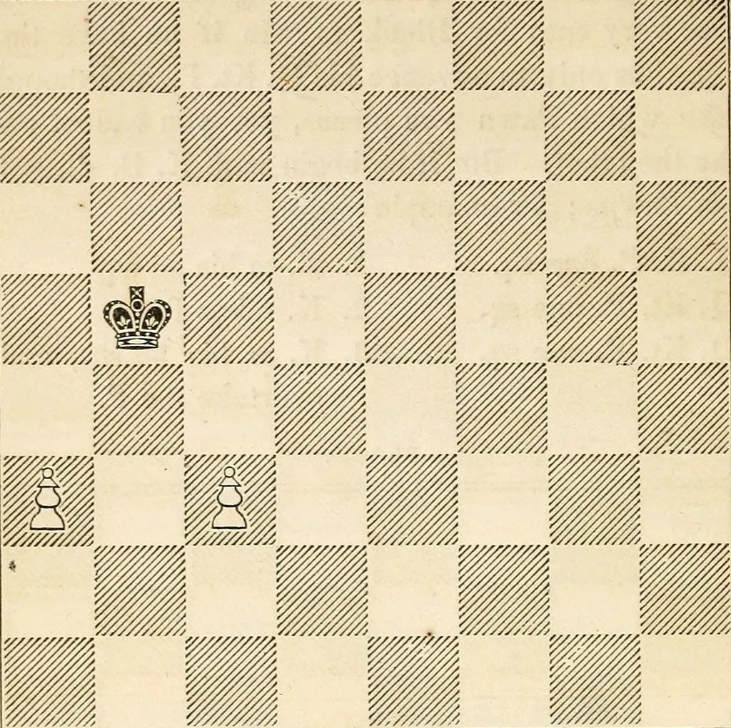 An illustration from The book of chess: containing the rudiments of the game, and elementary analyses of the most popular openings ; exemplified in games actually played by the greatest masters; including Staunton's analysis of the king's and queen's gambits, numerous positions and problems on diagrams, both original and selected; also a series of chess tales, with illustrations engraved from original designs ; the whole extracted and translated from the best sources, 1857, leaf 119