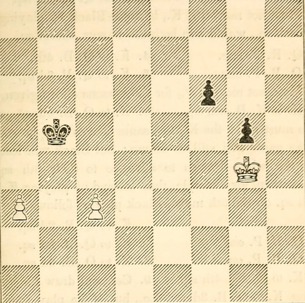 An illustration from The book of chess: containing the rudiments of the game, and elementary analyses of the most popular openings ; exemplified in games actually played by the greatest masters; including Staunton's analysis of the king's and queen's gambits, numerous positions and problems on diagrams, both original and selected; also a series of chess tales, with illustrations engraved from original designs ; the whole extracted and translated from the best sources, 1857, leaf 120