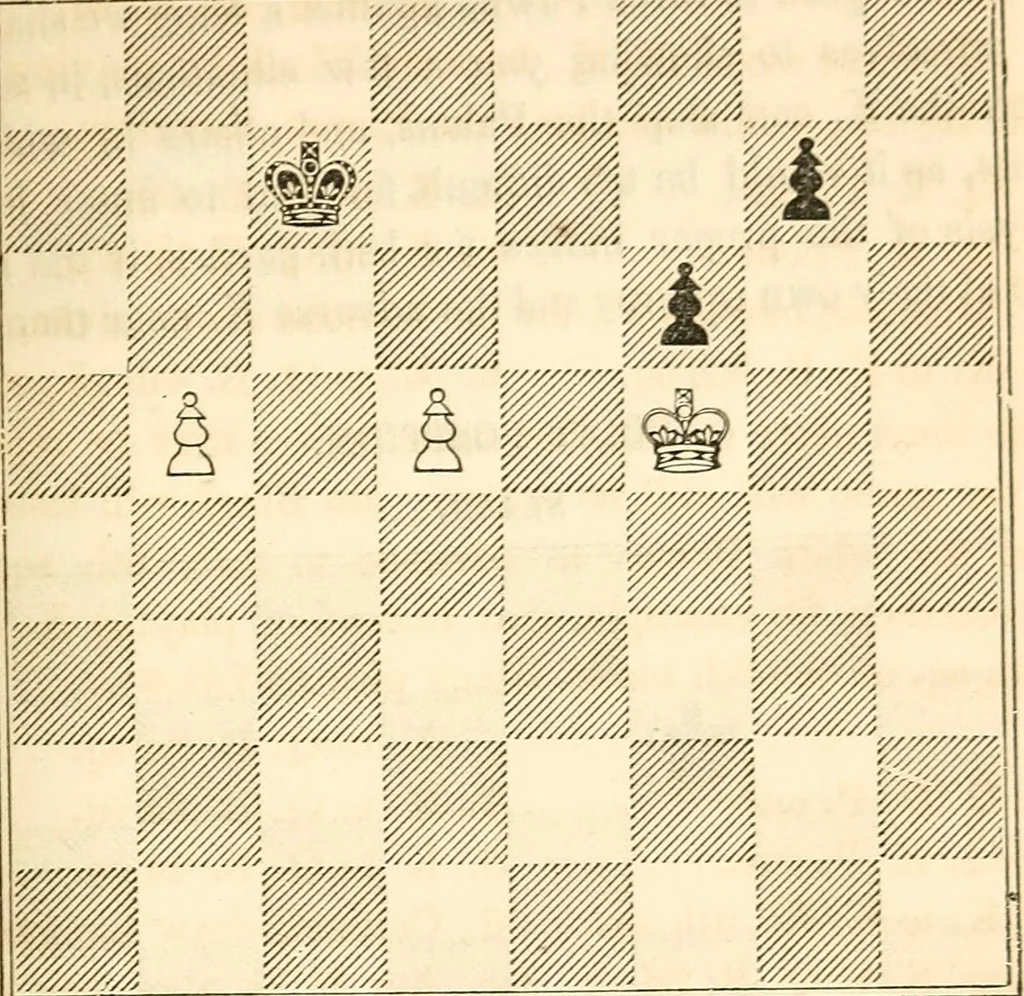 An illustration from The book of chess: containing the rudiments of the game, and elementary analyses of the most popular openings ; exemplified in games actually played by the greatest masters; including Staunton's analysis of the king's and queen's gambits, numerous positions and problems on diagrams, both original and selected; also a series of chess tales, with illustrations engraved from original designs ; the whole extracted and translated from the best sources, 1857, leaf 122