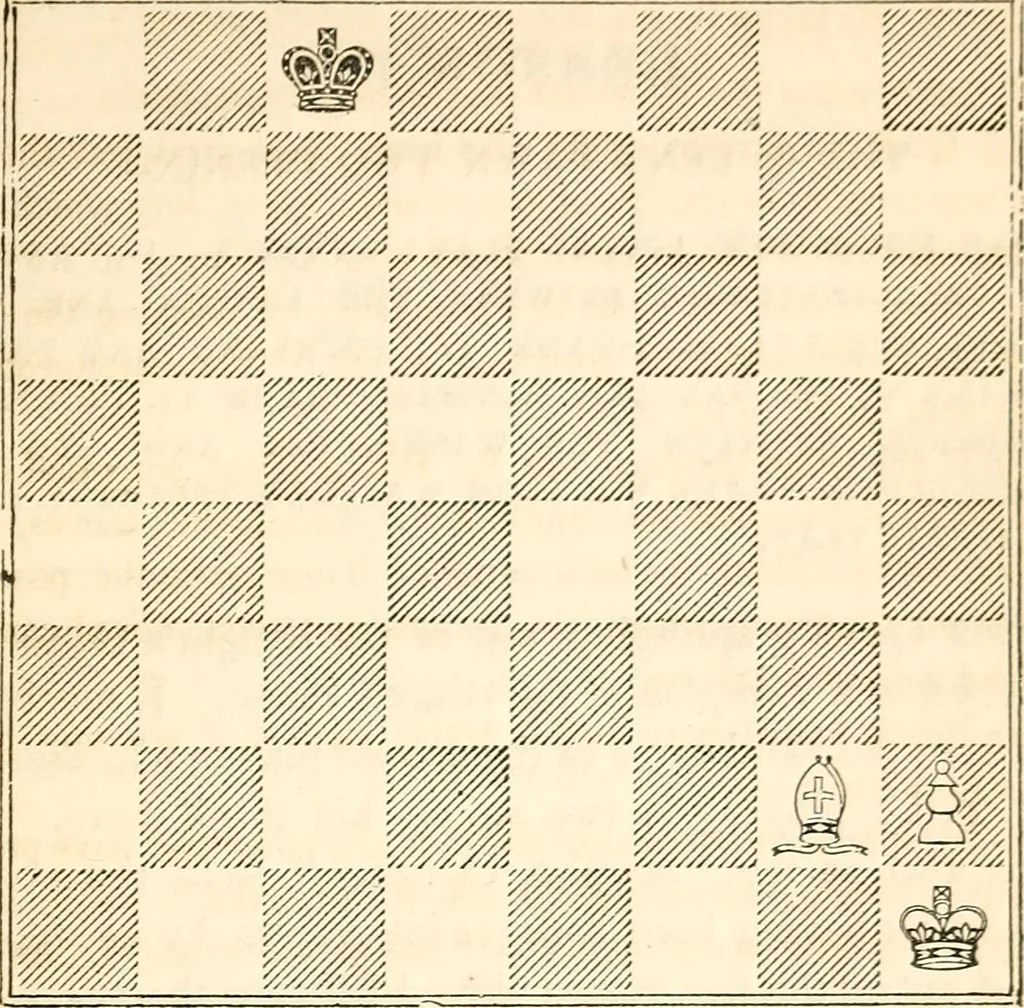 An illustration from The book of chess: containing the rudiments of the game, and elementary analyses of the most popular openings ; exemplified in games actually played by the greatest masters; including Staunton's analysis of the king's and queen's gambits, numerous positions and problems on diagrams, both original and selected; also a series of chess tales, with illustrations engraved from original designs ; the whole extracted and translated from the best sources, 1857, leaf 266