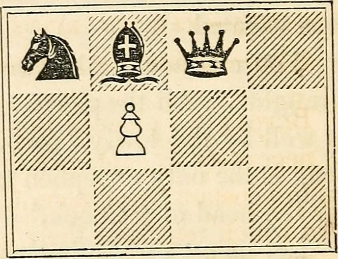 An illustration from The book of chess: containing the rudiments of the game, and elementary analyses of the most popular openings ; exemplified in games actually played by the greatest masters; including Staunton's analysis of the king's and queen's gambits, numerous positions and problems on diagrams, both original and selected; also a series of chess tales, with illustrations engraved from original designs ; the whole extracted and translated from the best sources, 1857, leaf 37