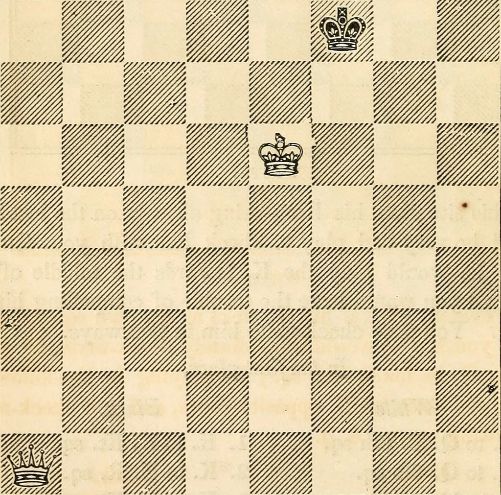 An illustration from The book of chess: containing the rudiments of the game, and elementary analyses of the most popular openings ; exemplified in games actually played by the greatest masters; including Staunton's analysis of the king's and queen's gambits, numerous positions and problems on diagrams, both original and selected; also a series of chess tales, with illustrations engraved from original designs ; the whole extracted and translated from the best sources, 1857, leaf 53