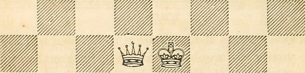 An illustration from The book of chess: containing the rudiments of the game, and elementary analyses of the most popular openings ; exemplified in games actually played by the greatest masters; including Staunton's analysis of the king's and queen's gambits, numerous positions and problems on diagrams, both original and selected; also a series of chess tales, with illustrations engraved from original designs ; the whole extracted and translated from the best sources, 1857, leaf 55