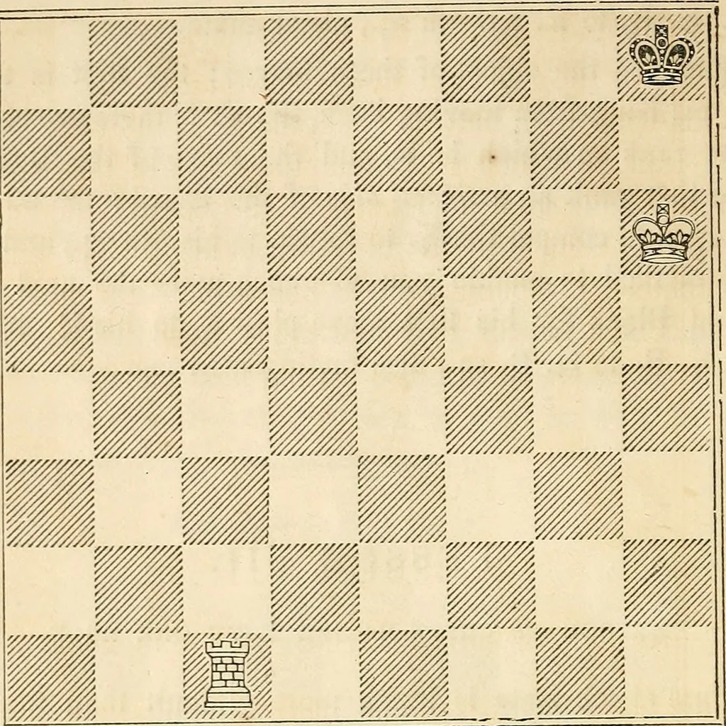 An illustration from The book of chess: containing the rudiments of the game, and elementary analyses of the most popular openings ; exemplified in games actually played by the greatest masters; including Staunton's analysis of the king's and queen's gambits, numerous positions and problems on diagrams, both original and selected; also a series of chess tales, with illustrations engraved from original designs ; the whole extracted and translated from the best sources, 1857, leaf 65