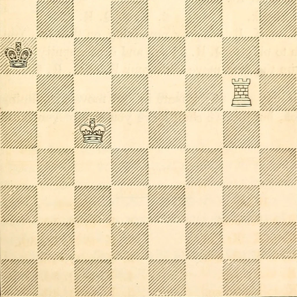 An illustration from The book of chess: containing the rudiments of the game, and elementary analyses of the most popular openings ; exemplified in games actually played by the greatest masters; including Staunton's analysis of the king's and queen's gambits, numerous positions and problems on diagrams, both original and selected; also a series of chess tales, with illustrations engraved from original designs ; the whole extracted and translated from the best sources, 1857, leaf 70