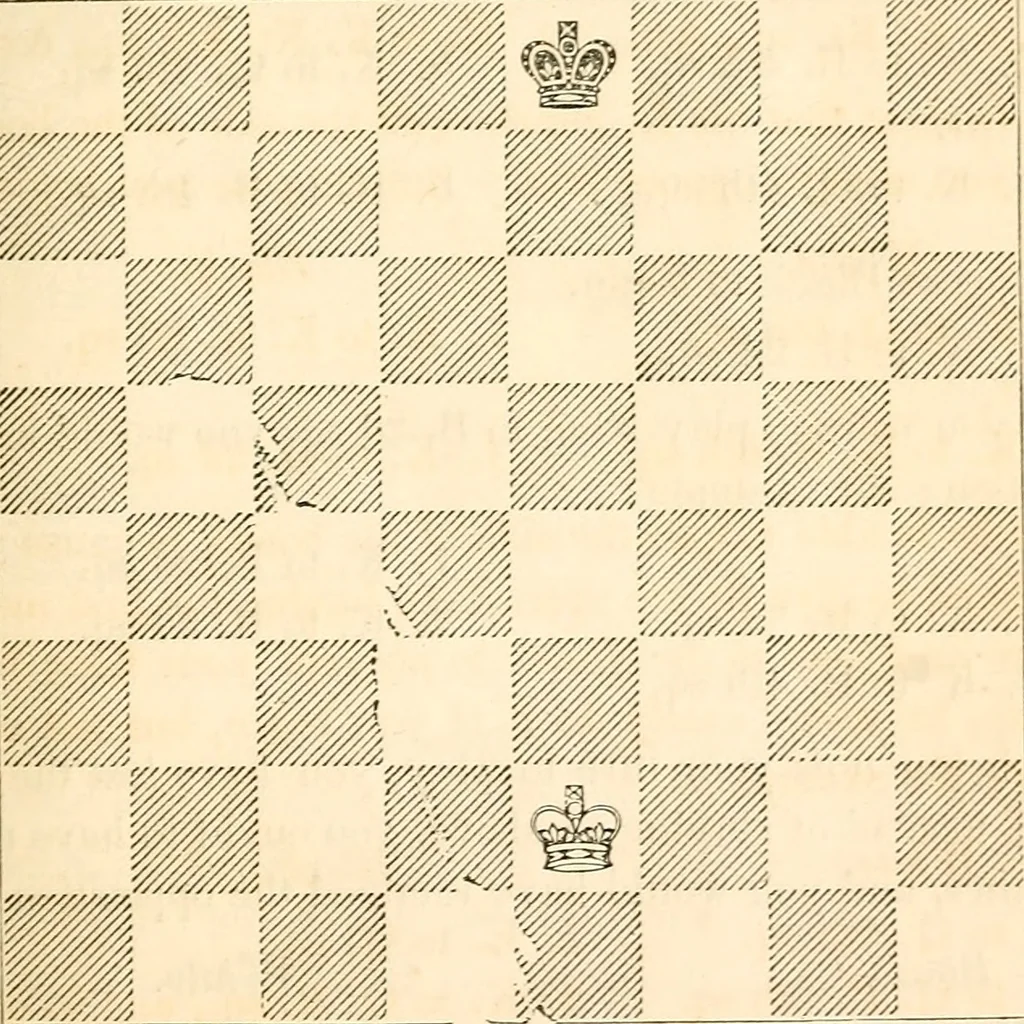 An illustration from The book of chess: containing the rudiments of the game, and elementary analyses of the most popular openings ; exemplified in games actually played by the greatest masters; including Staunton's analysis of the king's and queen's gambits, numerous positions and problems on diagrams, both original and selected; also a series of chess tales, with illustrations engraved from original designs ; the whole extracted and translated from the best sources, 1857, leaf 82