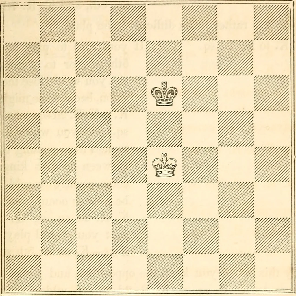 An illustration from The book of chess: containing the rudiments of the game, and elementary analyses of the most popular openings ; exemplified in games actually played by the greatest masters; including Staunton's analysis of the king's and queen's gambits, numerous positions and problems on diagrams, both original and selected; also a series of chess tales, with illustrations engraved from original designs ; the whole extracted and translated from the best sources, 1857, leaf 84