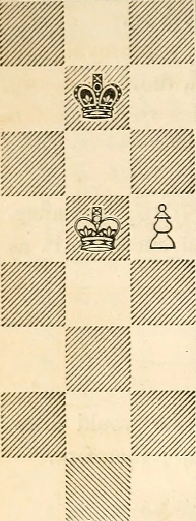 An illustration from The book of chess: containing the rudiments of the game, and elementary analyses of the most popular openings ; exemplified in games actually played by the greatest masters; including Staunton's analysis of the king's and queen's gambits, numerous positions and problems on diagrams, both original and selected; also a series of chess tales, with illustrations engraved from original designs ; the whole extracted and translated from the best sources, 1857, leaf 93