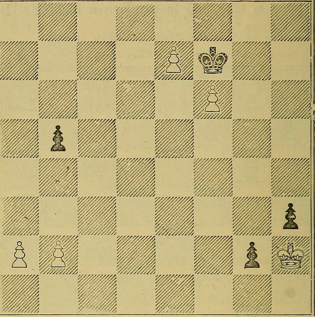 An illustration from The book of chess: containing the rudiments of the game, and elementary analyses of the most popular openings, 1882, leaf 105