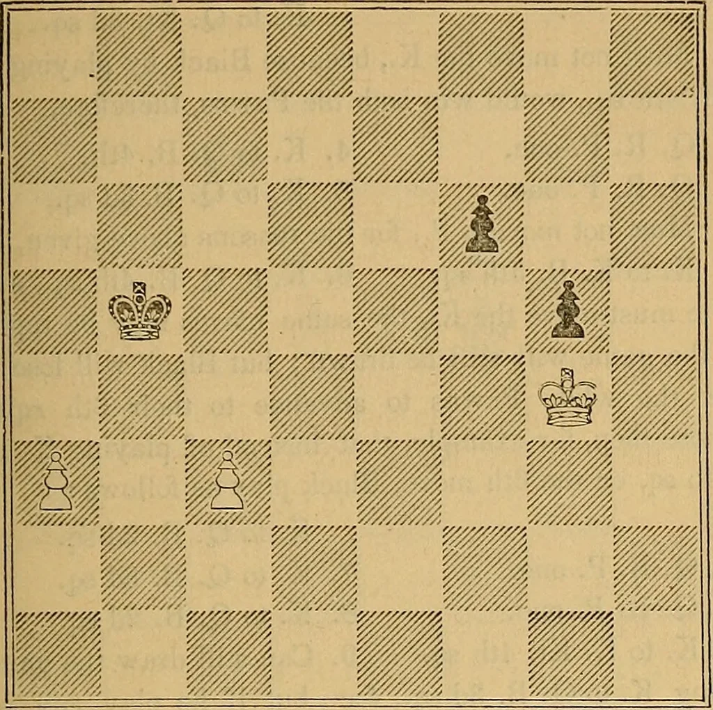 An illustration from The book of chess: containing the rudiments of the game, and elementary analyses of the most popular openings, 1882, leaf 116