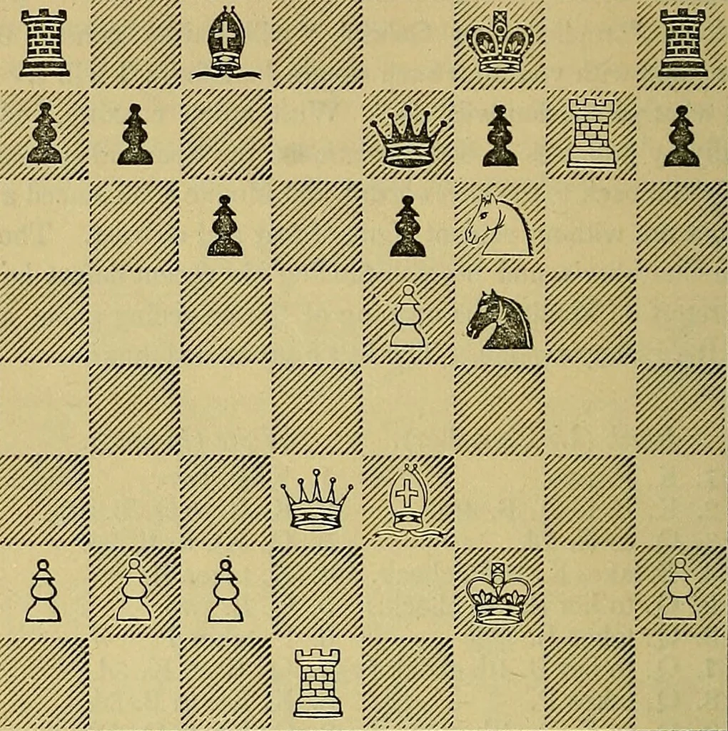 An illustration from The book of chess: containing the rudiments of the game, and elementary analyses of the most popular openings, 1882, leaf 203