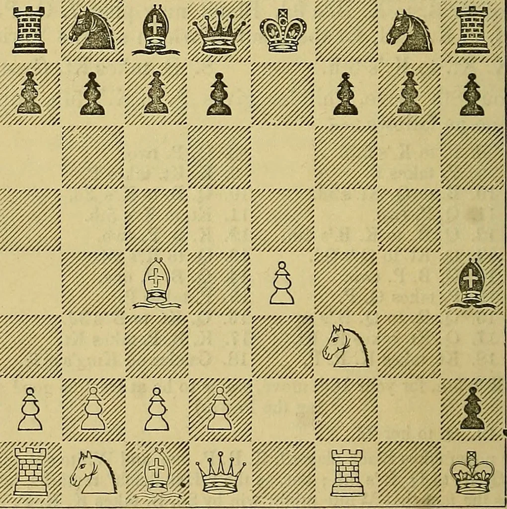 An illustration from The book of chess: containing the rudiments of the game, and elementary analyses of the most popular openings, 1882, leaf 329