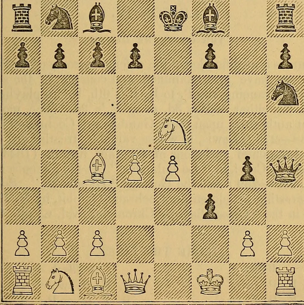 An illustration from The book of chess: containing the rudiments of the game, and elementary analyses of the most popular openings, 1882, leaf 336