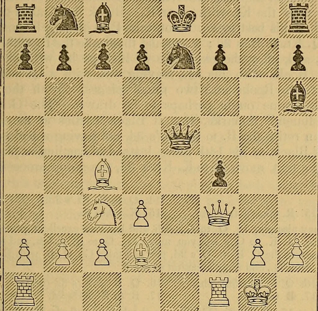 An illustration from The book of chess: containing the rudiments of the game, and elementary analyses of the most popular openings, 1882, leaf 354