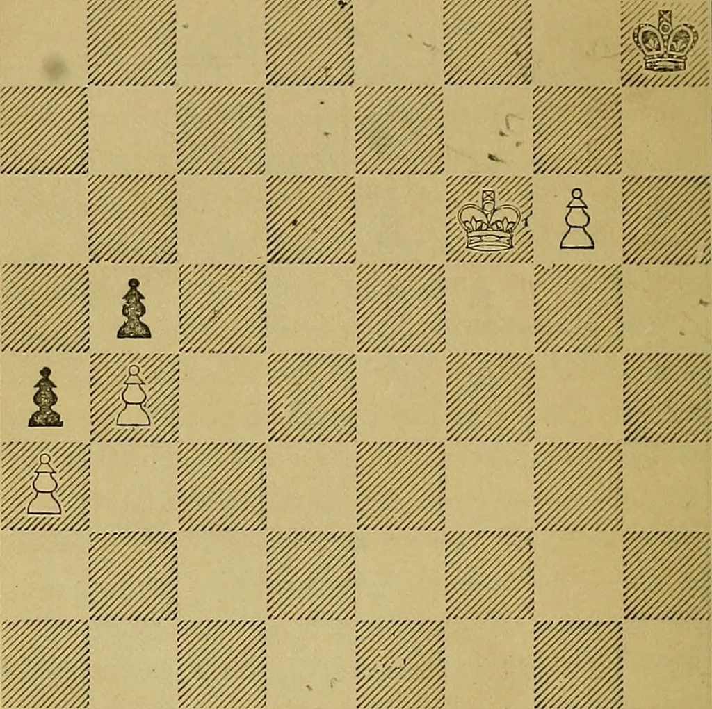 An illustration from The book of chess: containing the rudiments of the game, and elementary analyses of the most popular openings, 1882, leaf 43