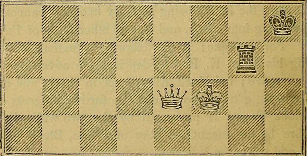 An illustration from The book of chess: containing the rudiments of the game, and elementary analyses of the most popular openings, 1882, leaf 43