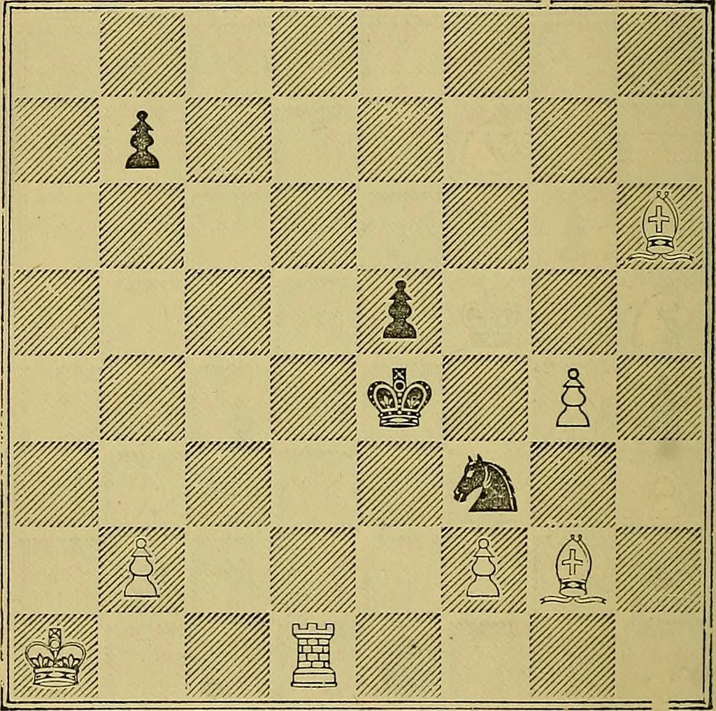 An illustration from The book of chess: containing the rudiments of the game, and elementary analyses of the most popular openings, 1882, leaf 441