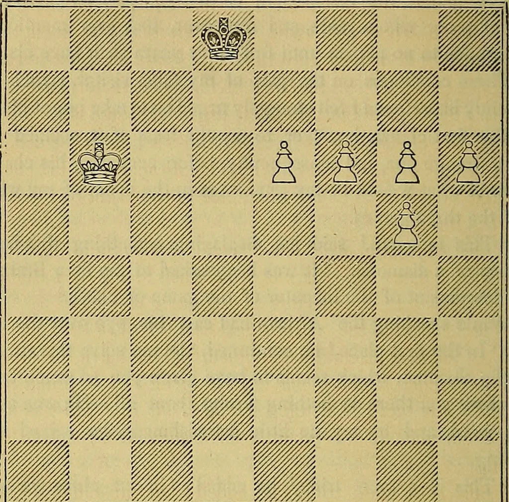 An illustration from The book of chess: containing the rudiments of the game, and elementary analyses of the most popular openings, 1882, leaf 457