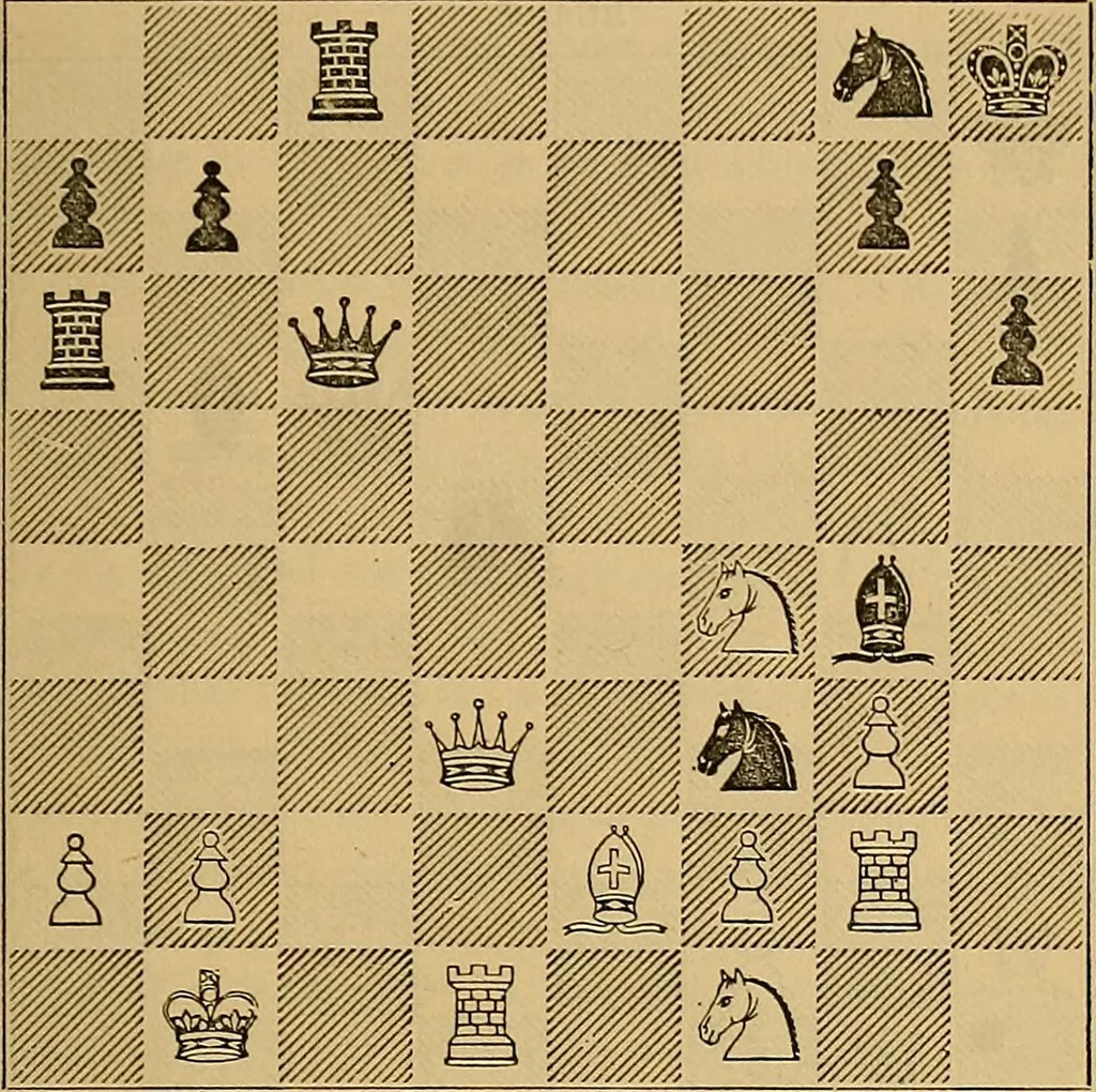 An illustration from The book of chess: containing the rudiments of the game, and elementary analyses of the most popular openings, 1882, leaf 458