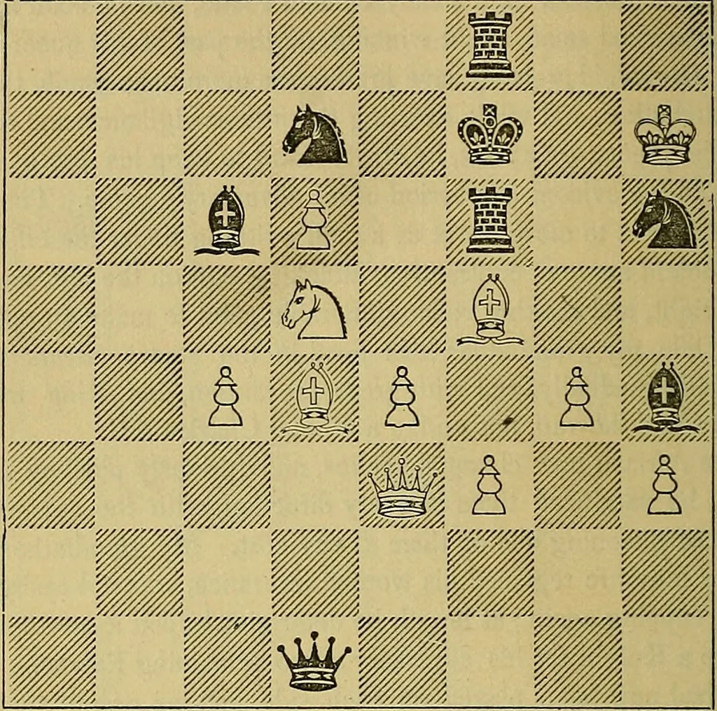 An illustration from The book of chess: containing the rudiments of the game, and elementary analyses of the most popular openings, 1882, leaf 461