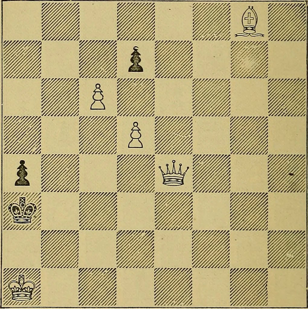 An illustration from The book of chess: containing the rudiments of the game, and elementary analyses of the most popular openings, 1882, leaf 485