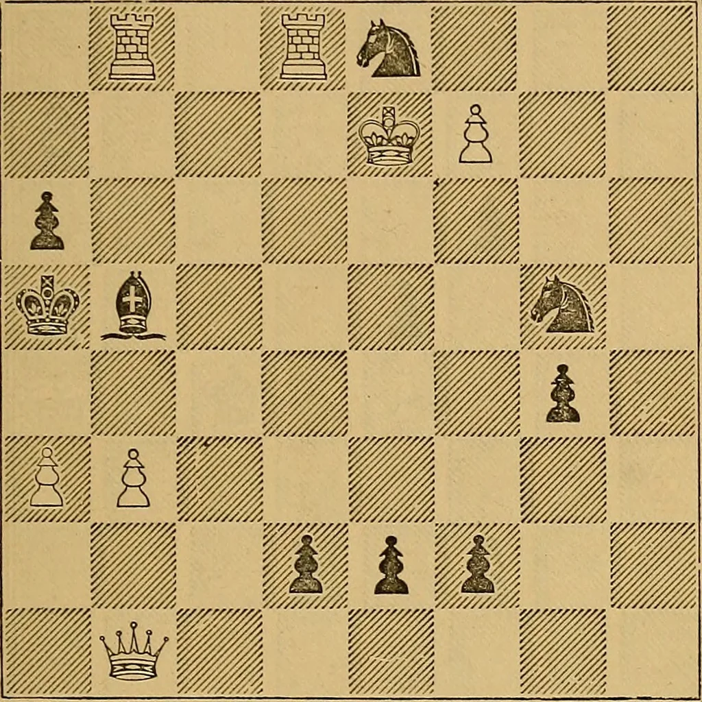 An illustration from The book of chess: containing the rudiments of the game, and elementary analyses of the most popular openings, 1882, leaf 486