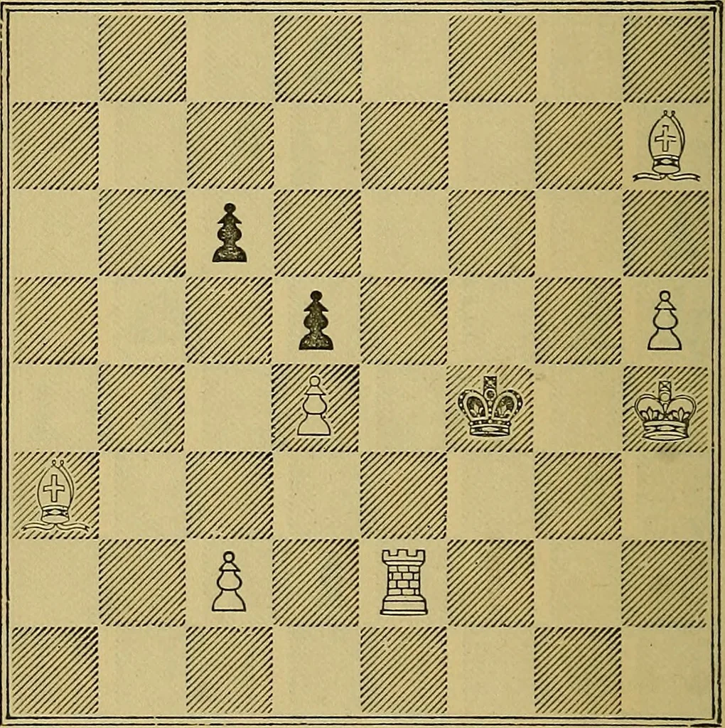 An illustration from The book of chess: containing the rudiments of the game, and elementary analyses of the most popular openings, 1882, leaf 487